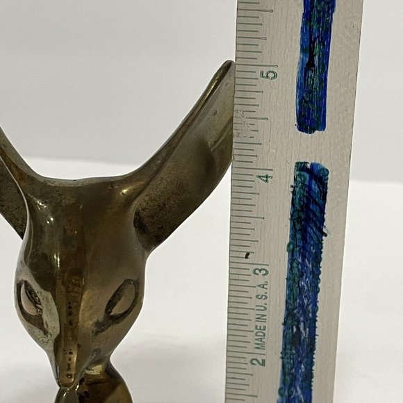Vintage Brass Mouse Big Ears Long MCM Figurine Paperweight Mid Century Modern - Picture 7 of 8